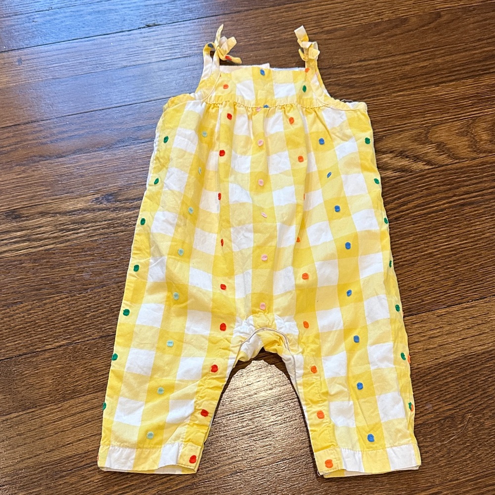 Hanna Andersson Yellow Checkered Kids Romper